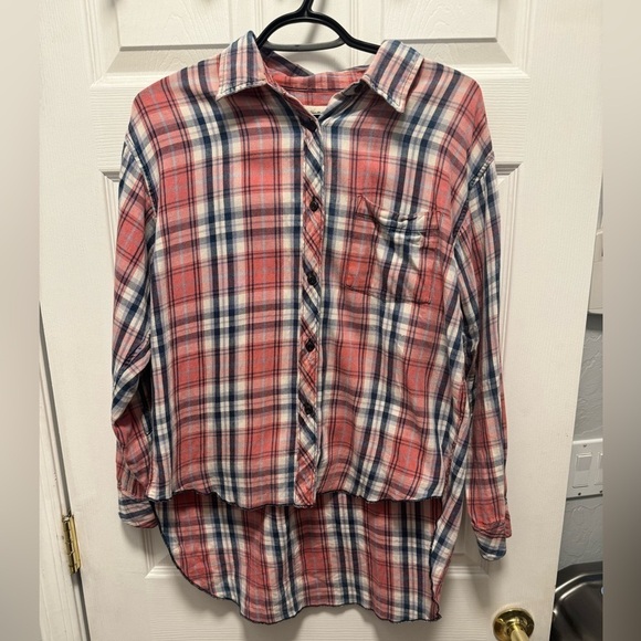 Denim & Supply Plaid Cold Shoulder Shirt - Picture 1 of 6